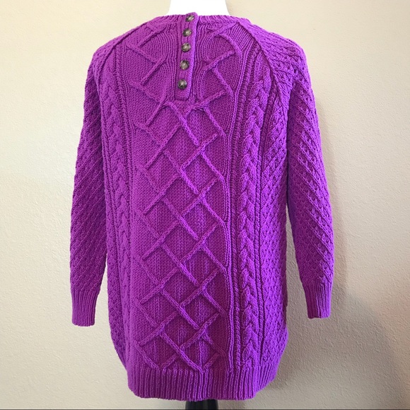 Ann Taylor LOFT Purple Cable Knit Sweater - Picture 3 of 5
